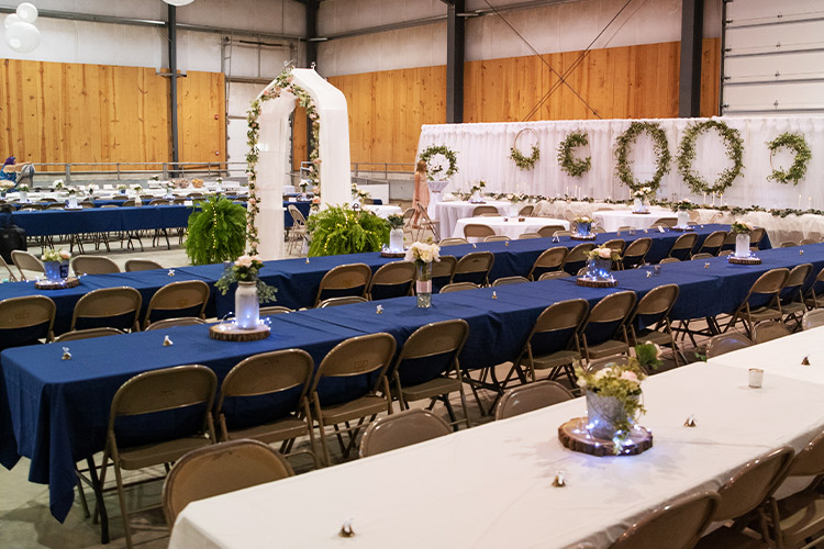 event center set up for wedding