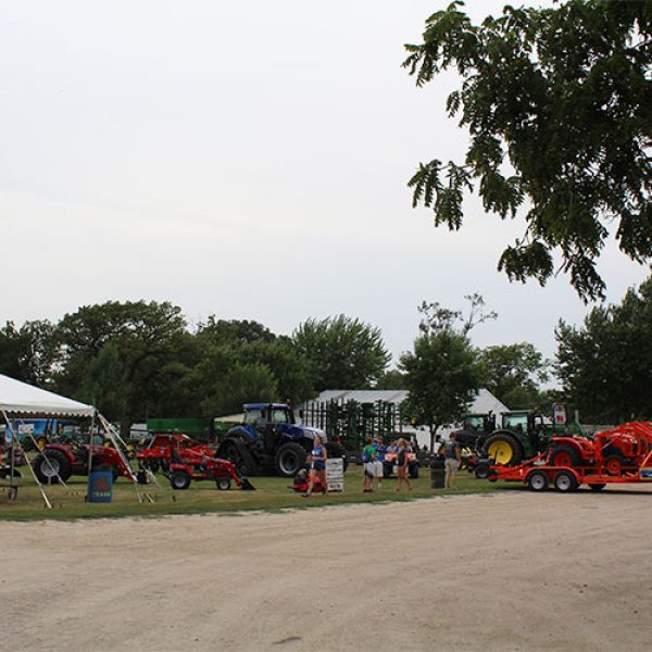 farm implements on display